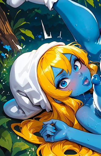 Friends With Benefits- Smurfette and Raven (The Smurfs) (Teen Titan)